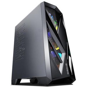 Mid-Tower Computerbehuizing ATX, M-ATX, ITX, Desktop Computerbehuizing, Verticale GPU-beugel Gehard Glazen Zijpaneel