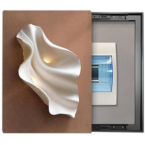 Verberg meterkastdeksel, afdekking van stroomonderbrekerkast, afdekking van elektriciteitskast, verticaal, gemakkelijk te openen en te sluiten, for huisdecoratie(Brown,40x50cm)