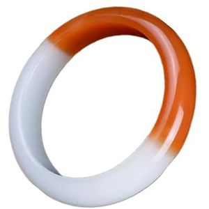 Oranje Witte Jade Bangle Armband, Natuurlijke Jade Armbanden voor Vrouwen Jade Bangle Armbanden, Eén maat, Agaat