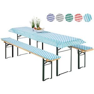 heimtexland ® Kussenset biertentgarnituur 3-delig biertafel tafelkleed bierbank bekleding bierbank Oktoberfest deco type 331 Beierse ruit voor tafelmaat 70 x 220 cm