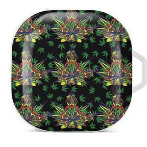 Onkruid hennep oordopjes hoesje compatibel met Samsung harde schaal beschermhoes wit stijl