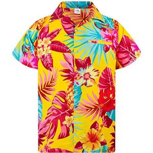 Funky Hawaiiaans Overhemd, Hawaii-Overhemd, Korte Mouw, Pineapple, Geel, M