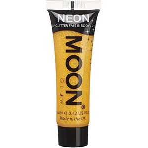 Moon Glow - Intense Neon UV Glitter Gel - Golden Yellow - 100ml