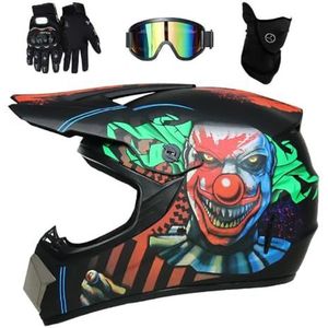Jeugd Kind ATV Motorcross Helm - Volledige Gezicht MTB Enduro - Uniseks BMX Racen Quad Crossmotor Botsing Helm