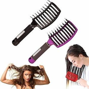 Voremy Ultra Detangler Magic Brush, Anti-Static Boar Bristle Hair Brush, Fast Blow Drying Hairstreaq Detangling Brush, Wet Or Dry Use For Men,Women, Kid Long,Thick,Thin,Curly, Tangled Hair (Golden)