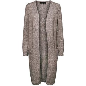 VERO MODA VMDOFFY Ls Long Open Cardigan dames, Coffee Bean Melange, XL (EU)