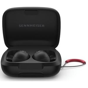 Sennheiser MOMENTUM Sport oordopjes met Sport Sound Tuning en adaptieve ANC, Secure Fit, 24u Accu tijd, Fitness Tracker voor lichaamsprestatiegegevens - Zwart