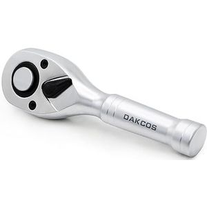 DAKCOS Mini Omkeerbare Ratel 1/4"" 3/8"" 1/2"" 3 stuks Roterende Ratelaandrijving met 72 tanden gemaakt van CR-V met mat chromen afwerking Drukknopontgrendeling