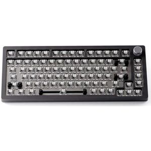 QPSJXN A75 Barebone TKL Toetsenbord Met Snelle Trigger Mechanische Magnetische Schakelaars RGB Bedrade Compact 82 (Zwart-geen keycap)