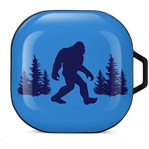 Grappig blauw Bigfoot oordopjes hoesje compatibel met Samsung hard shell beschermhoes zwart-stijl