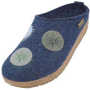 Haflinger Pantoffels voor dames Grizzly Radius 751008, grootte:41, kleur:Blauw