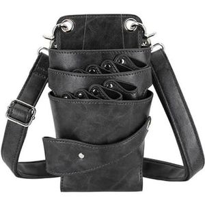 Kapperstas gereedschapstas 8 zakken salon kappers schaar tas schaarclips kapperholster buidel houder geval riem (grijs)