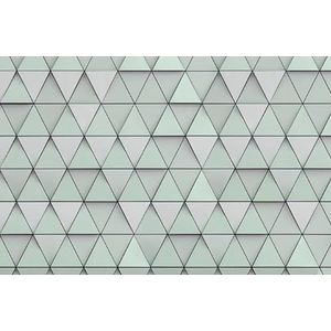 fotobehang grafische driehoeken groen 424 x 280 cm - van Sanders & Sanders