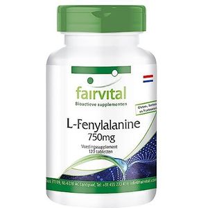 Fairvital | L-fenylalanine 750mg (Phenylalanine) - 4 maand voorraad - HOOG GEDOSEERD - VEGAN - 120 tabletten - essentieel aminozuur