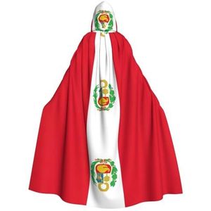 Bxzpzplj Vlag van Peru mantel met capuchon voor mannen en vrouwen, carnaval tovenaar kostuum, perfect voor cosplay, 185 cm