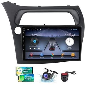 Android 13 9 Inch 2 Din QLED Autoradio Voor Honda Civic Hatchback 2006-2012 - Camera DVR GRATIS - Steun Carplay Android Auto DSP Stuurwiel FM RDS DAB Bluetooth 5.0 Split-Screen(LHD,NF-1)