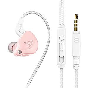 Bedrade oordopjes Koptelefoon, 3,5 mm koptelefoon met microfoon, Ergonomische in-ear oordopjes, Gaming Headset (Roze)