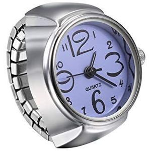 JewelryWe Mannen Vrouwen Vinger Horloge Creatieve Elastische Ronde Quartz Vinger Ring Horloges, Paars, armband