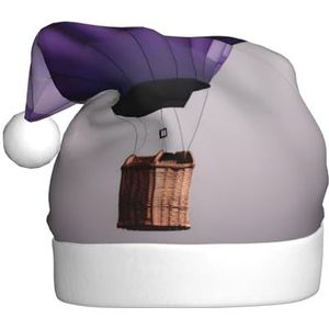 SSIMOO Lavendel heteluchtballon Volwassen Pluche Kerstmuts - Seizoensgebonden Hoed Decoraties Voor Feesten En Vakantie Bijeenkomsten