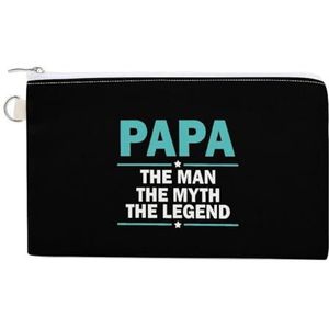 Papa The Man The Myth The Legend Kleine Portemonnee Leuke Geld Zakken Reizen Portemonnee Canvas Pouch Mini Verandering Tas