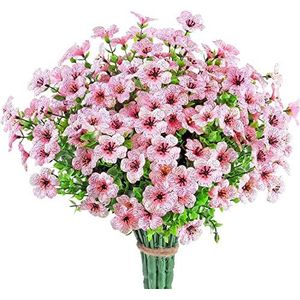 20 bundels kunstbloemen, voor buiten en binnen, decoratie, kunstbloemen en planten voor hangende bloempotten voor familiebruiloften (5)