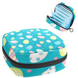 Periode Pouch Draagbare Tampon Opbergtas,Tampon Houder voor Portemonnee Vrouwelijke Product Organizer,Paaseieren, Meerkleurig, 4.7x6.6x6.6 in/12x17x17 cm