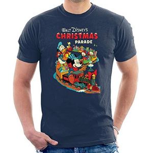 Disney Kerst Mickey Mouse Xmas Train T-shirt voor heren, marineblauw, XXL