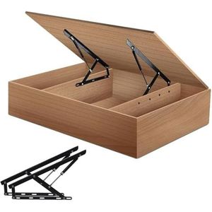 YHNNH, 2 stuks pneumatisch bedhefmechanisme for zware bedboxen gasveren meubelscharnier veerscharnieren opklapbare hefveerscharnieren(1500mm)