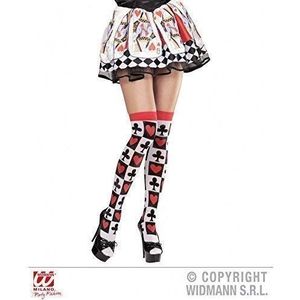 Lively Moments Overknee kniekousen Halloween kousen met speelkaarten voor de poker - dames