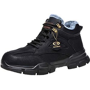 Xindiqiu Werkschoenen voor dames en heren, ademende veiligheidsschoenen met stalen neus, lichte beschermende schoenen, sportieve sneakers, 633, zwart, 41 EU