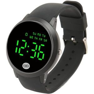 BROLEO Herenhorloge, rond kleurenscherm, stijlvol schokbestendig horloge met achtergrondverlichting voor dagelijks gebruik (groot formaat), Zwarte Shell Zwarte Riem, Big Size, riem