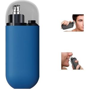 Pishengfa Draagbare neushaartrimmer, draagbare oor- en neushaartrimmer voor mannen en vrouwen, wasbare elektrische snijkop, Type-C oplaadbare neushaartrimmer met stofbeschermkap (blauw)