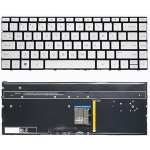 Voor HP voor Spectre voor x360 13-AC -AE -W -AP -W/133/136 TPN-I128 Q178 Q199 Q214 Toetsenbord met achtergrondverlichting(US Silver Org LED)
