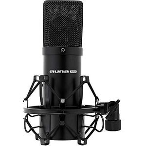 auna MIC-900B, USB condensatormicrofoon, gamingmicrofoon, vloermicrofoon voor zang- en stemopnames, pc en studio, 16 mm capsule, 320 Hz - 18 kHz, zwart