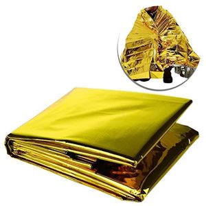 Outdoor reddingsdeken, gouden en zilveren deken, dekens om te overleven, voor kamperen, wandelen en autogebruik Duqulle