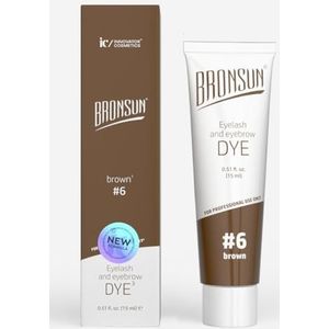 Bronsun® - Kleuring voor wimpers en wenkbrauwen – extra lange houdbaarheid – sterk gepigmenteerd – zonder ammoniak – breed kleurenspectrum (bruin №6)