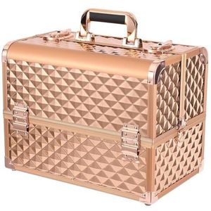 Beauty-make-upbox, professionele cosmeticakoffer, meerlaagse gereedschapskist voor nagelmake-up, organizer, koffertas, White, Eén maat