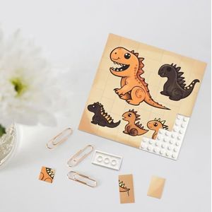 Bouwsteenpuzzel Gepersonaliseerde Bouwstenen Vierkante Puzzels Leuke Dinosaurus Bouwsteen Blok Blok voor Volwassenen Blok Puzzel voor Home Decor 3D Baksteen Puzzel Bakstenen Fotolijst