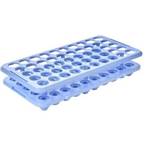 Reageerbuisrek voor Buizen Rek for reageerbuishouder van kunststof met siliconen pad for reageerbuisjes kleiner dan 18 mm, afneembare gaten 50 Experimentapparatuur(Blue)