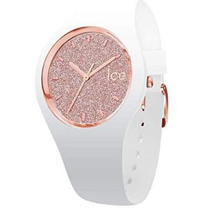 Ice-Watch - ICE glitter White Rose-Gold - Dames wit horloge met siliconen band - 001350 (Medium)