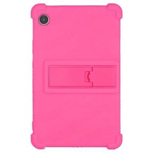 Zachte siliconen tablethoes geschikt for Lenovo Tab M8 4e generatie TB300FU/TB300XU 2023 tablet-pc met verstelbare standaard(Rose red)