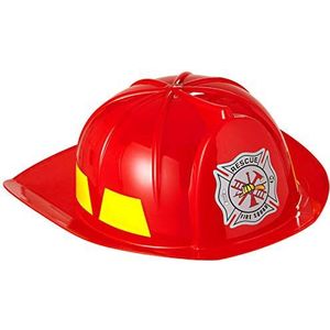 Amakando Originele brandweerhelm voor jongens en meisjes, rood, veiligheidshelm voor brandweermankostuum, precies goed voor kindercarnaval en kostuumfeesten