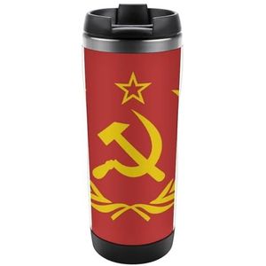 Sovjet-Unie CCCP USSR Embleem Rode Grappige Reizen Koffie Mokken Dubbelwandige Theekop Voor Kantoor Geschenken