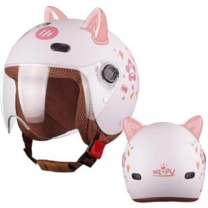Motorfiets kinder 3/4 retro helmen, vintage open helm for 2-14 jaar for elektrische scooter, go-kart, crossmotor, kinderen(A06)