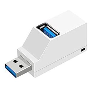 3-poorts USB Splitter Hub, draagbare Plug and Play USB Splitter Hub Transfer voor Computer Laptop Notebook Adapter Uitbreiding (Wit)