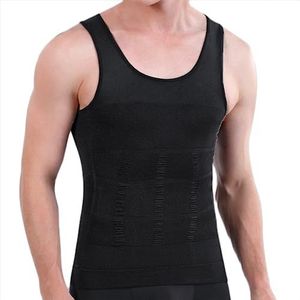 Mens Gynecomastia Slimming Body Shaper Compression Shirts Slim Vest for Workout Abdomen Tank Top(Color:Black,Size:L)
