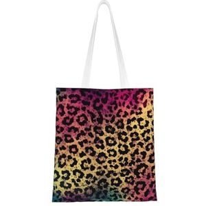 GFLFMXZW Star Leopard Print Canvas Tote Bag Herbruikbare Boodschappentas Esthetische Handtas Schoudertas Voor Vrouwen Meisjes, Zwart, One Size, Zwart, One Size