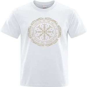 Nordic Fashion Valhalla Odin Heren Klassieke Korte Mouw, 3D Eenvoudige Streetstyle Zomer Korte Mouwen, Geweldig Vakantiecadeau Voor Vader En Familie.