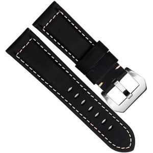 dayeer Echt Rundleer Retro Horloge Band Voor Panerai PAM111 441 Horlogeband Man Polsband 20mm 22mm 24mm (Color : 10mm Gold Clasp, Size : 24mm)
