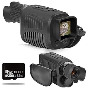 Nachtzichtbrillen 1080P HD Monoculaire Nachtzicht Apparaat Infrarood 5x Digitale Zoom Jacht Telescoop Goggles Outdoor Dag Nacht Gebruik Volledig donker 300m Superieure zichtbaarheid en helderheid(ADD